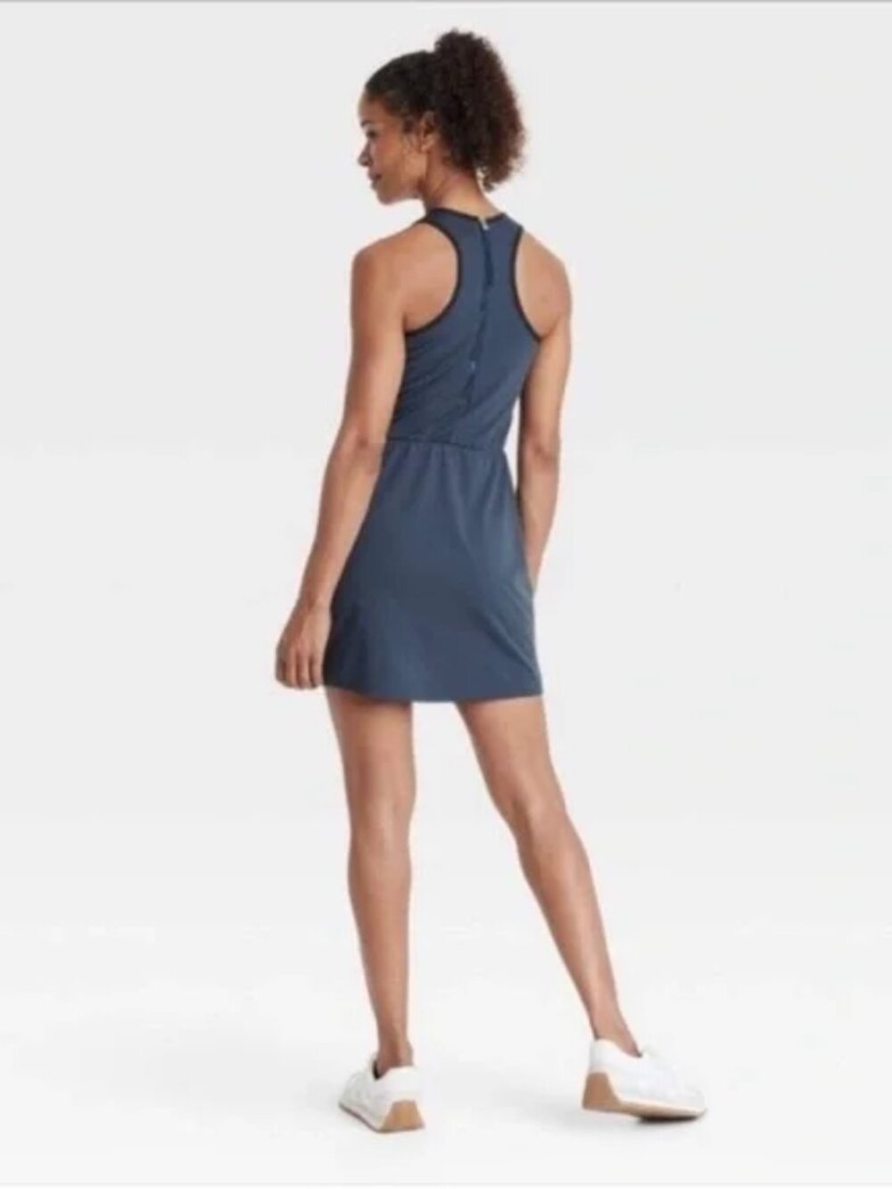 All In Motion Woven Knit Golf Tennis Active Sleeveless Dress Navy/Black S NWT - Picture 8 of 8